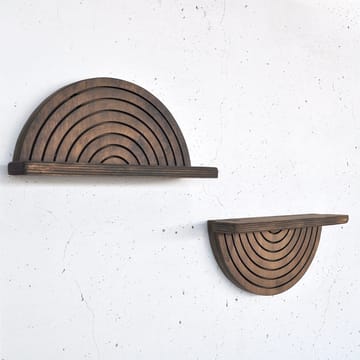 Dekorativ væghylde i træ Hanah Home Raflon (31 x 16 x 9 cm) Model halv cirkel mix - Opbevaring - Væghængt opbevaring