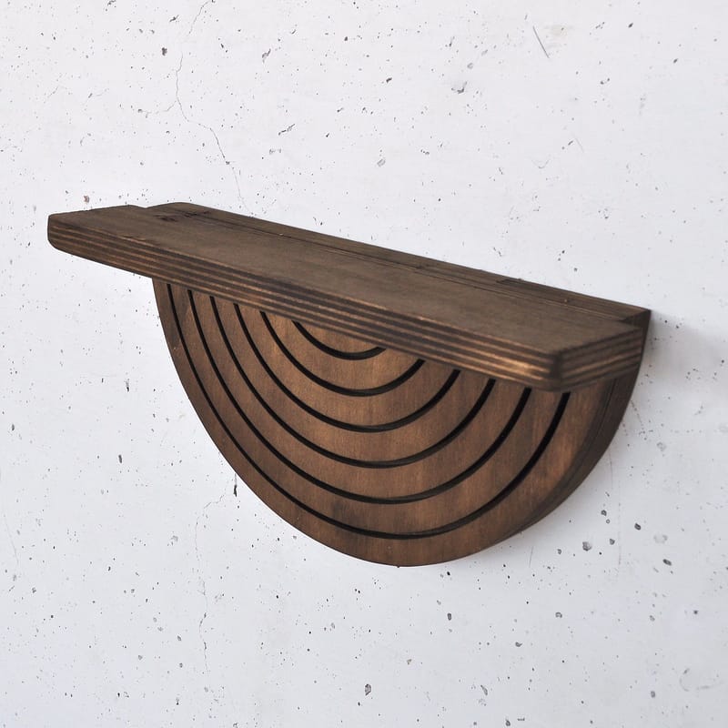 Dekorativ væghylde i træ Hanah Home Raflon (31 x 16 x 9 cm) Model halv cirkel ned - Opbevaring - Væghængt opbevaring