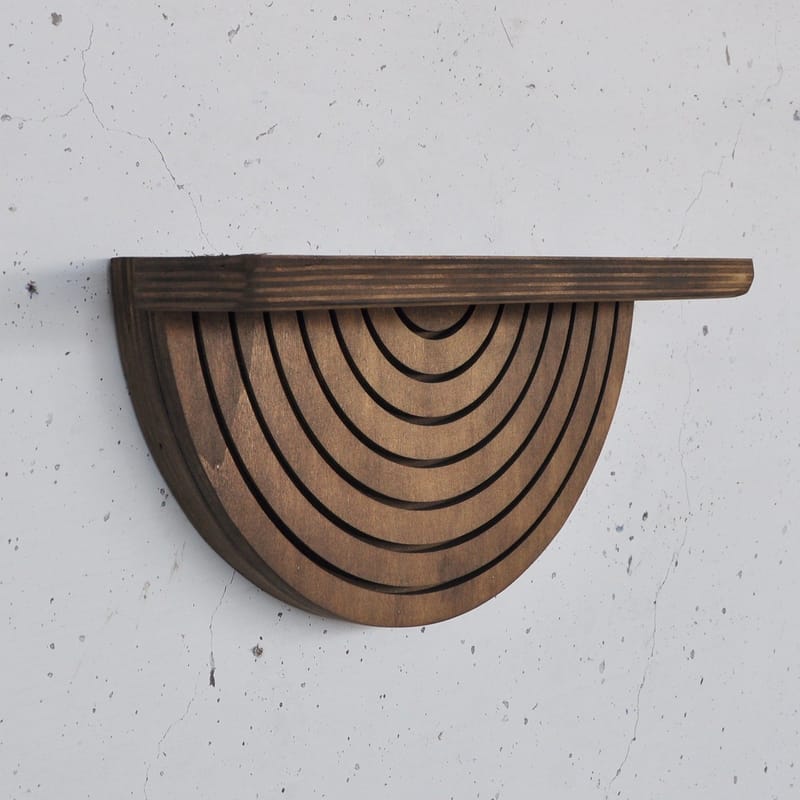Dekorativ væghylde i træ Hanah Home Raflon (31 x 16 x 9 cm) Model halv cirkel ned - Opbevaring - Væghængt opbevaring