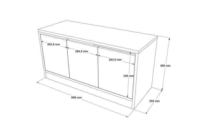 Andifli Skoskab 89,6x45,8 cm - Brun - Opbevaring - Entréopbevaring