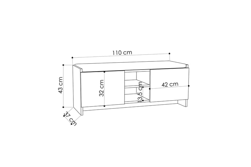 Homitis skohylde - Mørkegrå / eg - Opbevaring - Entréopbevaring