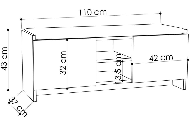 Homitis Skohylde med Opbevaring - Hvid - Opbevaring - Entréopbevaring
