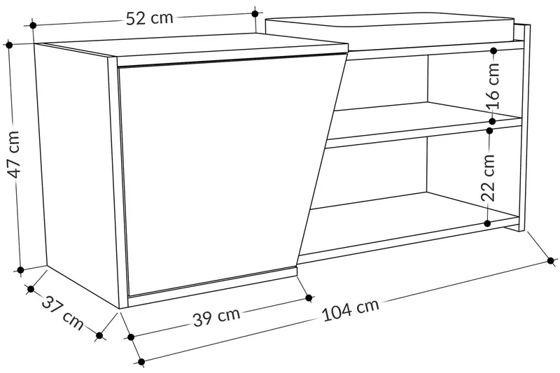 Jektvik Skoskab 104x37 cm - Natur - Opbevaring - Entréopbevaring