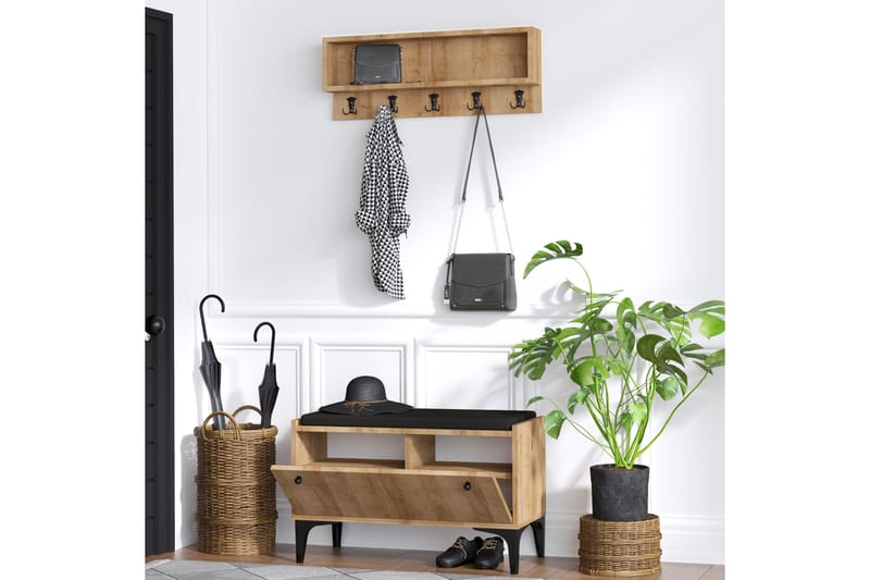 Mamerto Skoskab 80x36 cm - Natur - Opbevaring - Entréopbevaring