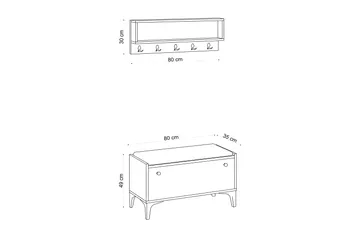 Mamerto Skoskab 80x36 cm - Natur - Opbevaring - Entréopbevaring