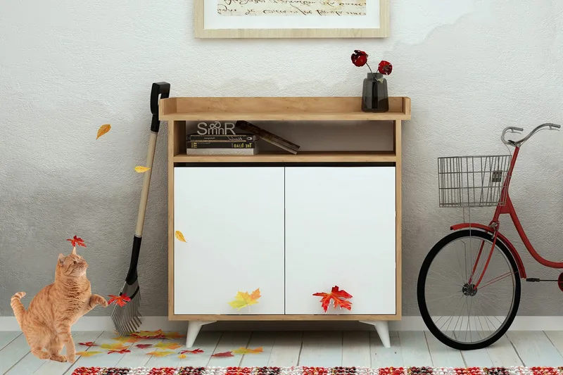 Mod Design opbevaringsskab - Træ / hvid - Opbevaring - Entréopbevaring