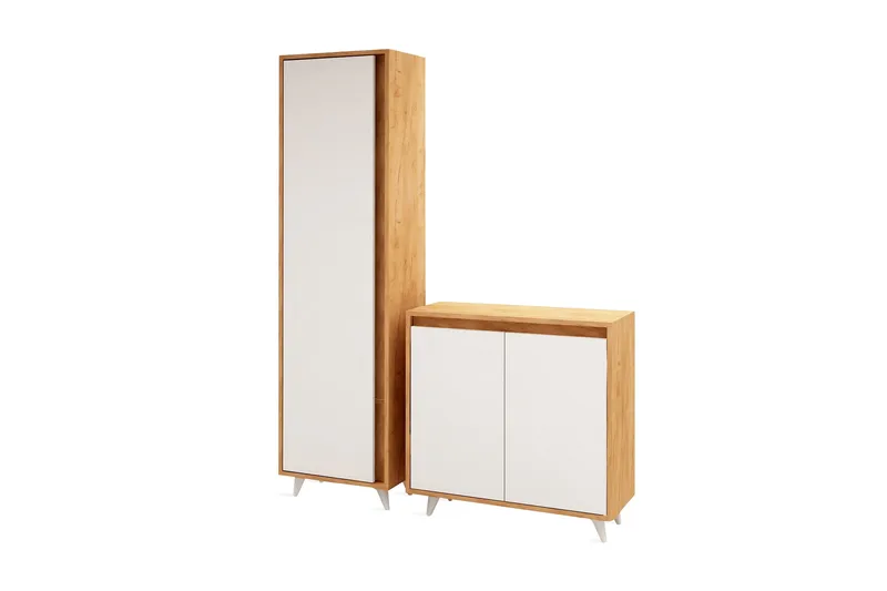 Mod Design Skænk og bogreol, Træ / hvid