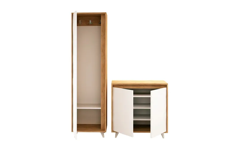 Mod Design Skænk og bogreol - Træ / hvid - Opbevaring - Entréopbevaring