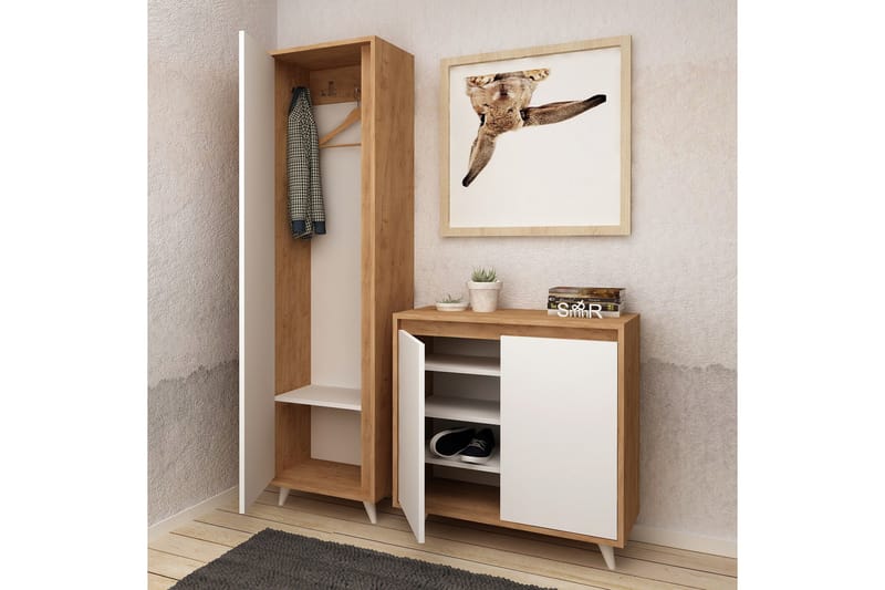 Mod Design Skænk og bogreol - Træ / hvid - Opbevaring - Entréopbevaring