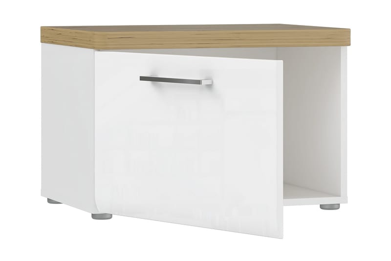 Nessebar Skoskab 43x60 cm - Hvid/Brun - Opbevaring - Entréopbevaring