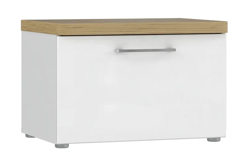 Nessebar Skoskab 43x60 cm, Hvid/Brun