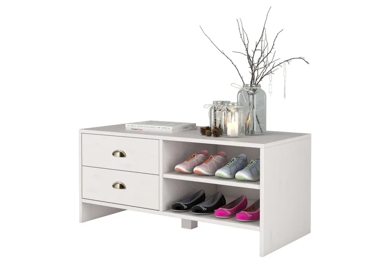 Redrocks Skobænk 45x100 cm, Hvid