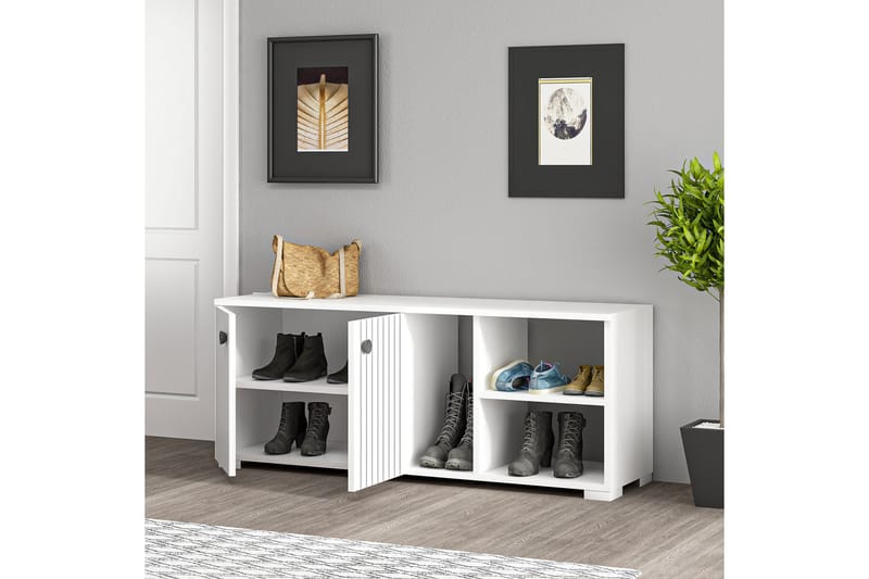 Rinorea Skoskab 120x51,6 cm - Hvid - Opbevaring - Entréopbevaring