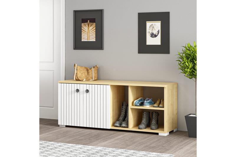 Rinorea Skoskab 120x51,6 cm - Hvid - Opbevaring - Entréopbevaring