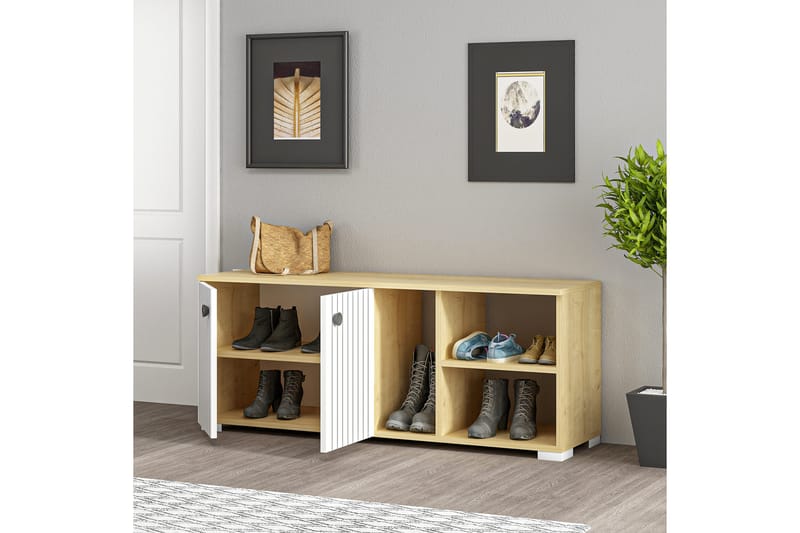 Rinorea Skoskab 120x51,6 cm - Hvid - Opbevaring - Entréopbevaring