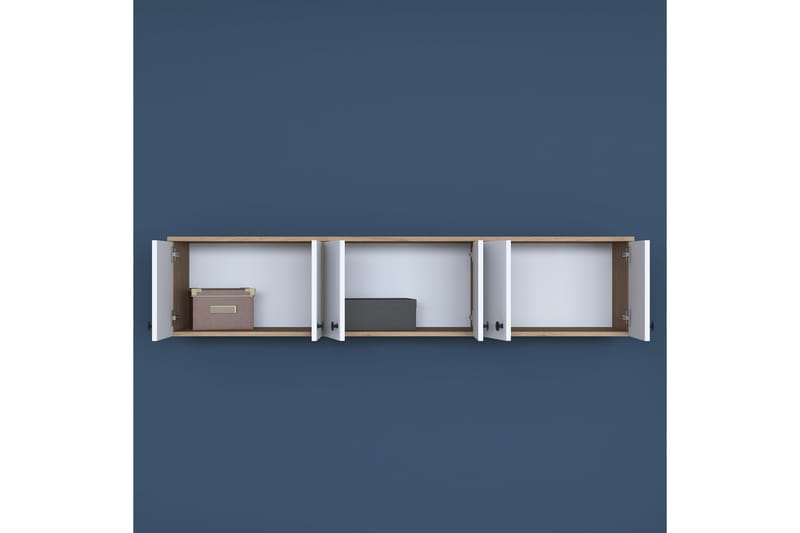 Jaibir Vegghylle 179,6x37,5 cm Brun/Hvit - Hanah Home - Opbevaring - Hylder & Reoler - Væghylde & vægreol