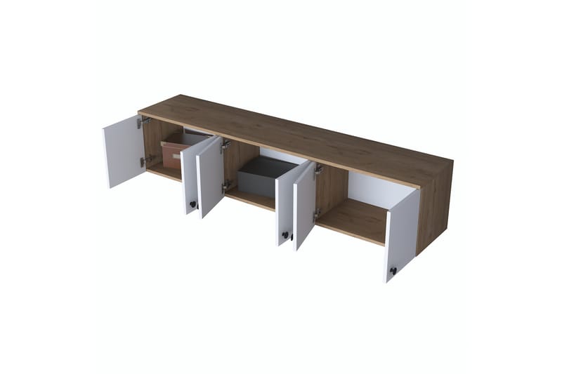 Jaibir Vegghylle 179,6x37,5 cm Brun/Hvit - Hanah Home - Opbevaring - Hylder & Reoler - Væghylde & vægreol