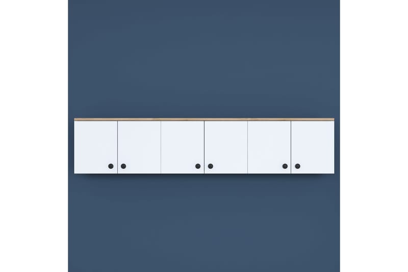 Jaibir Vegghylle 179,6x37,5 cm Brun/Hvit - Hanah Home - Opbevaring - Hylder & Reoler - Væghylde & vægreol