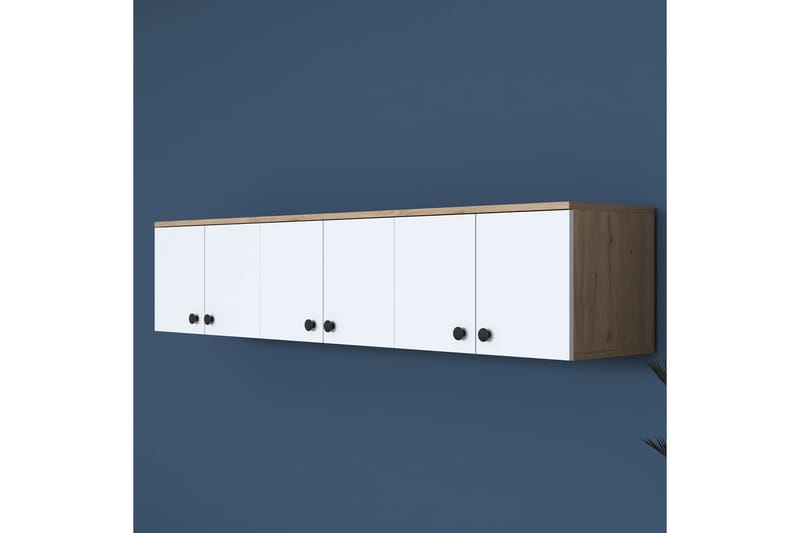 Jaibir Vegghylle 179,6x37,5 cm Brun/Hvit - Hanah Home - Opbevaring - Hylder & Reoler - Væghylde & vægreol