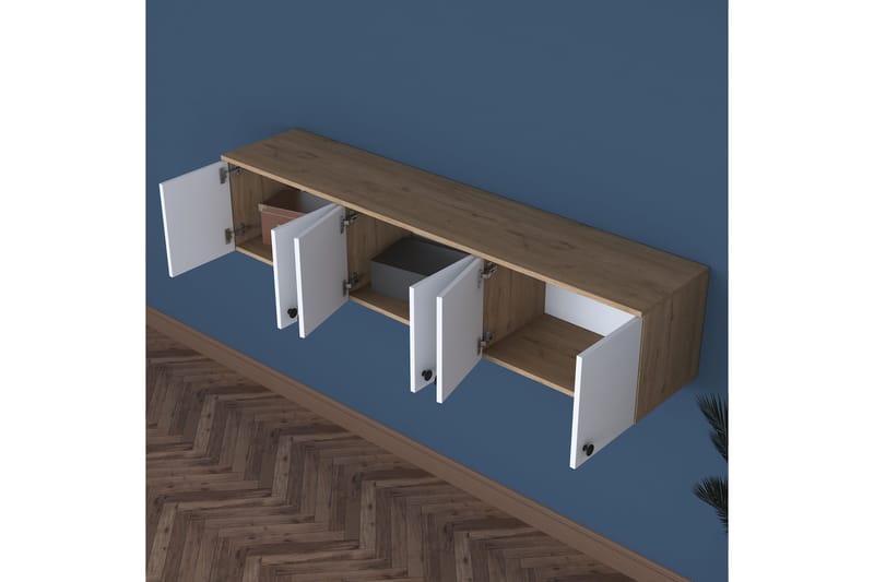 Jaibir Vegghylle 179,6x37,5 cm Brun/Hvit - Hanah Home - Opbevaring - Hylder & Reoler - Væghylde & vægreol