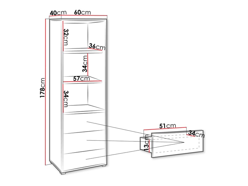 Agawal Bogreol 60 cm - Brun - Opbevaring - Hylder & Reoler - Bogreol