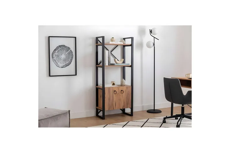 Albuferia Bogreol 64 cm - Natur/Sort - Opbevaring - Hylder & Reoler - Bogreol