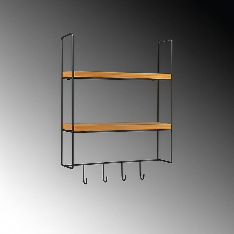 Alvorn væghylde 58x42 cm - Guld og Natur - Opbevaring - Hylder & Reoler - Væghylde & vægreol