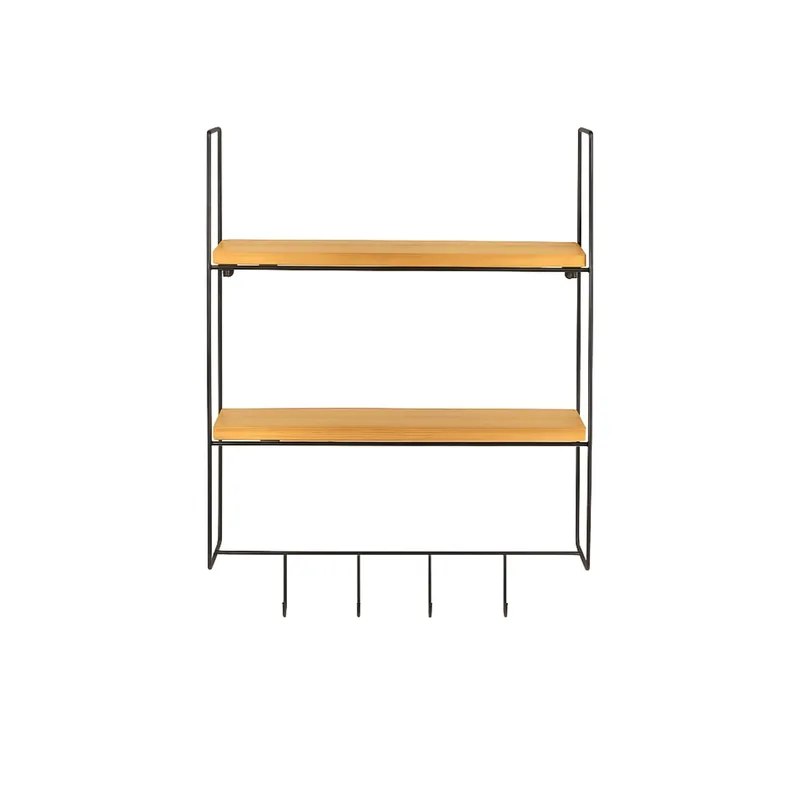 Alvorn væghylde 58x42 cm, Guld og Natur