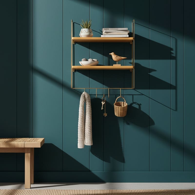 Alvorn væghylde 58x42 cm - Guld og Natur - Opbevaring - Hylder & Reoler - Væghylde & vægreol