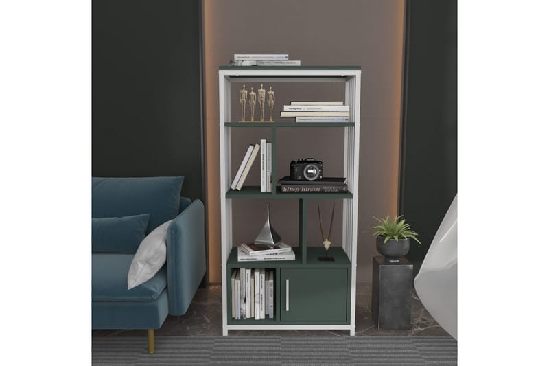 Arven Bogreol 60 cm i Malet Træ - Grøn|Hvid - Opbevaring - Hylder & Reoler - Bogreol