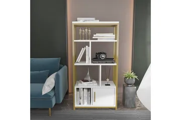 Arven Bogreol 60 cm i Malet Træ - Hvid|Guld - Opbevaring - Hylder & Reoler - Bogreol