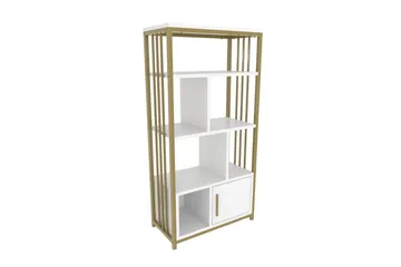 Arven Bogreol 60 cm i Malet Træ - Hvid|Guld - Opbevaring - Hylder & Reoler - Bogreol