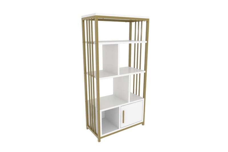 Arven Bogreol 60 cm i Malet Træ - Hvid|Guld - Opbevaring - Hylder & Reoler - Bogreol