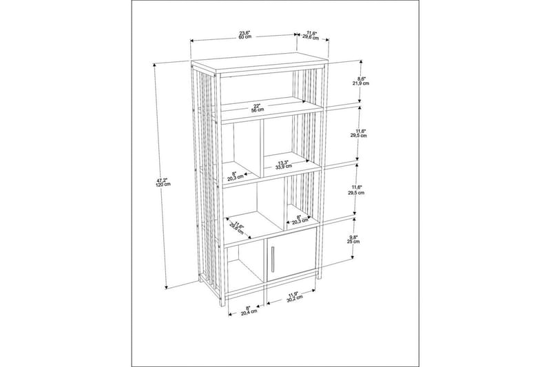 Arven Reol 60 cm - Sort/Hvid - Opbevaring - Hylder & Reoler - Bogreol