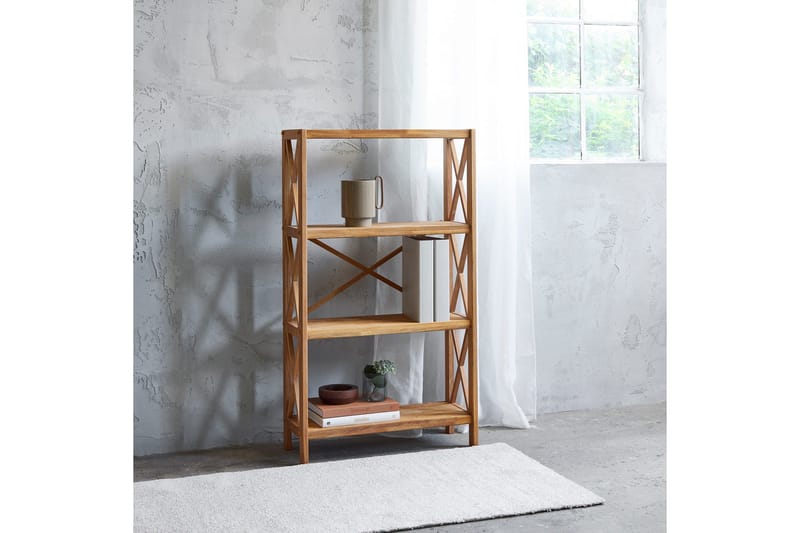 Ayanna Bogreol 70 cm i Teak - Brun - Opbevaring - Hylder & Reoler - Bogreol