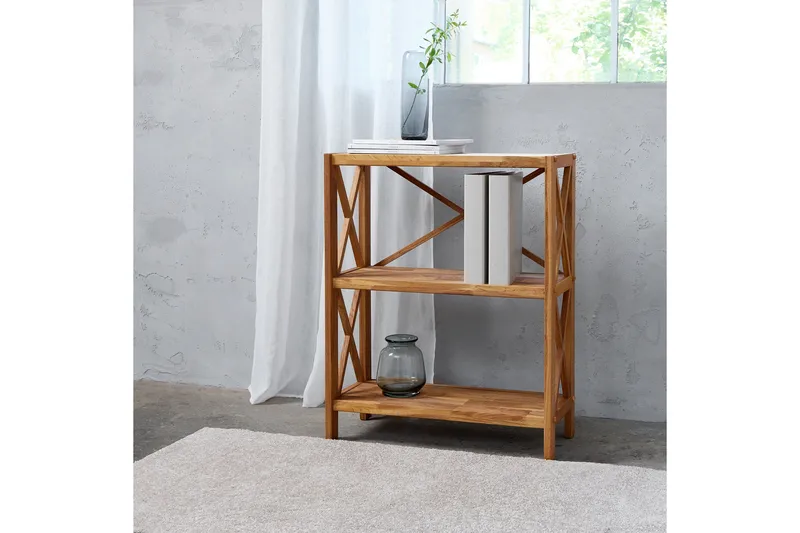 Ayanna Bogreol 70 cm i Teak - Brun - Opbevaring - Hylder & Reoler - Bogreol