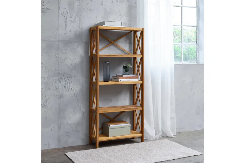 Ayanna Bogreol 70 cm i Teak - Honningbrun - Opbevaring - Hylder & Reoler - Bogreol