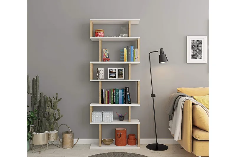 Bates Reol 60 cm - Hvid/Eg - Opbevaring - Hylder & Reoler - Bogreol