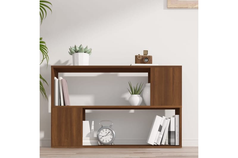 beBasic bogreol 100x24x63 cm konstrueret træ brun egetræsfarve - Brun - Opbevaring - Hylder & Reoler - Bogreol