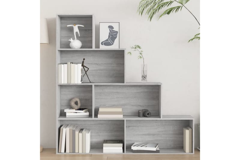 beBasic bogreol 155x24x160 cm grå sonoma-eg - GrÃ¥ - Opbevaring - Hylder & Reoler - Bogreol