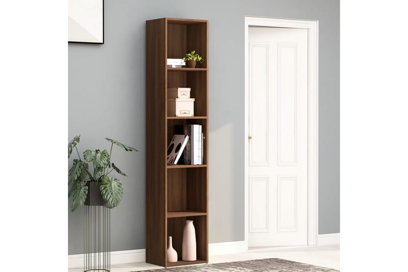 beBasic bogreol 40x30x189 cm konstrueret træ brun egetræsfarve - Brun - Opbevaring - Hylder & Reoler - Bogreol