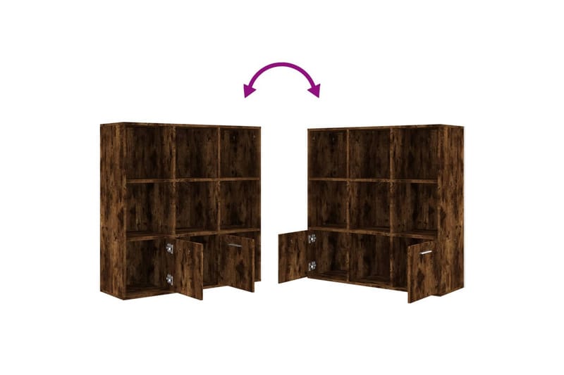 beBasic bogreol 98x30x98 cm røget egetræsfarve - Brun - Opbevaring - Hylder & Reoler - Bogreol