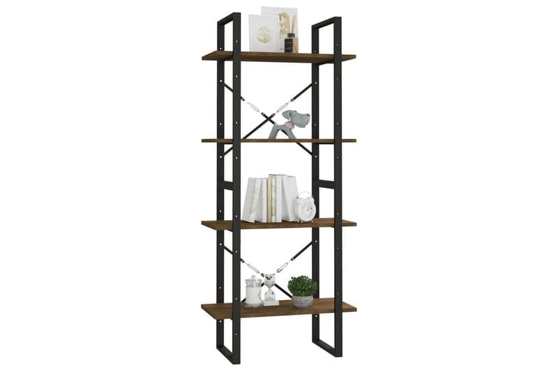 beBasic bogreol m. 4 hylder 60x30x140 cm konstrueret træ brun egetræ - Brun - Opbevaring - Hylder & Reoler - Bogreol