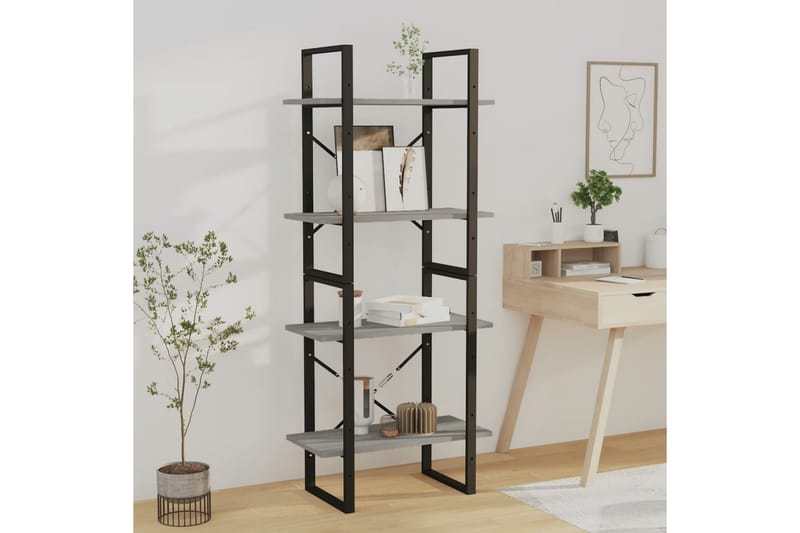 beBasic bogreol m. 4 hylder 60x30x140 cm konstrueret træ grå sonoma - GrÃ¥ - Opbevaring - Hylder & Reoler - Bogreol