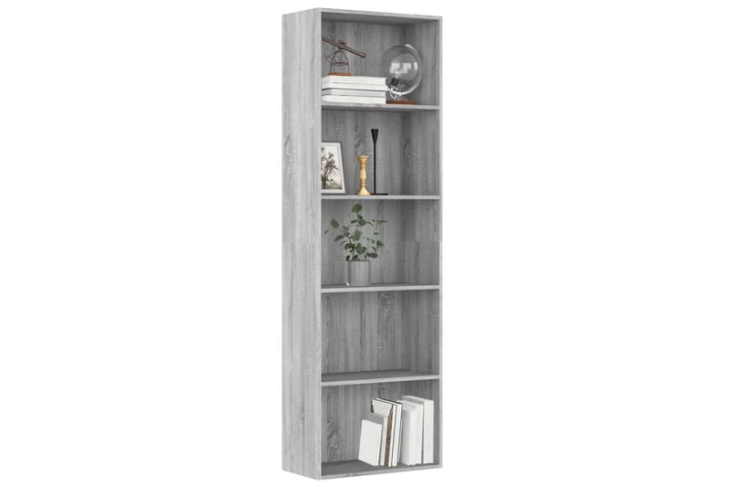 beBasic bogreol m. 5 hylder 60x30x189 cm konstrueret træ grå sonoma - GrÃ¥ - Opbevaring - Hylder & Reoler - Bogreol