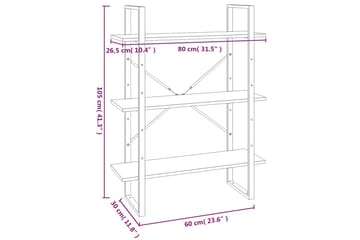 beBasic bogreol m. 5 hylder 80x30x175 cm konstrueret træ grå sonoma-eg - GrÃ¥ - Opbevaring - Hylder & Reoler - Bogreol