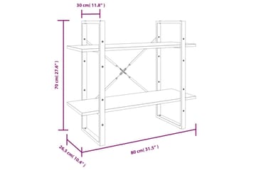 beBasic bogreol m. 5 hylder 80x30x175 cm konstrueret træ grå sonoma-eg - GrÃ¥ - Opbevaring - Hylder & Reoler - Bogreol