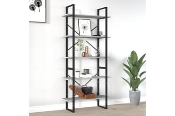 beBasic bogreol m. 5 hylder 80x30x175 cm konstrueret træ grå sonoma-eg - GrÃ¥ - Opbevaring - Hylder & Reoler - Bogreol