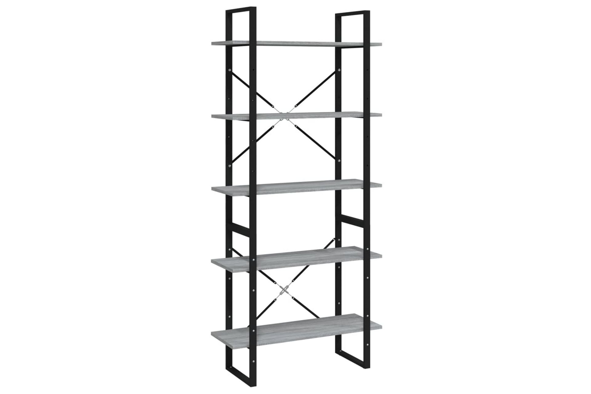 beBasic bogreol m. 5 hylder 80x30x175 cm konstrueret træ grå sonoma-eg - GrÃ¥ - Opbevaring - Hylder & Reoler - Bogreol