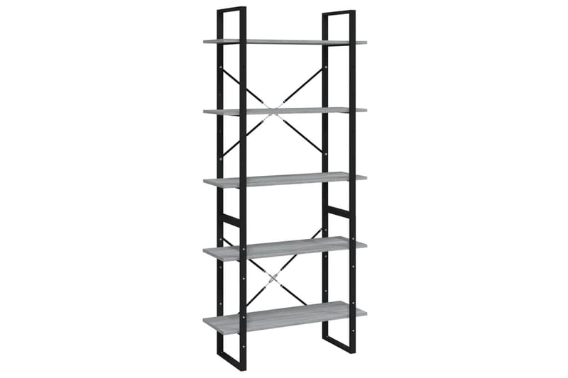 beBasic bogreol m. 5 hylder 80x30x175 cm konstrueret træ grå sonoma-eg - GrÃ¥ - Opbevaring - Hylder & Reoler - Bogreol